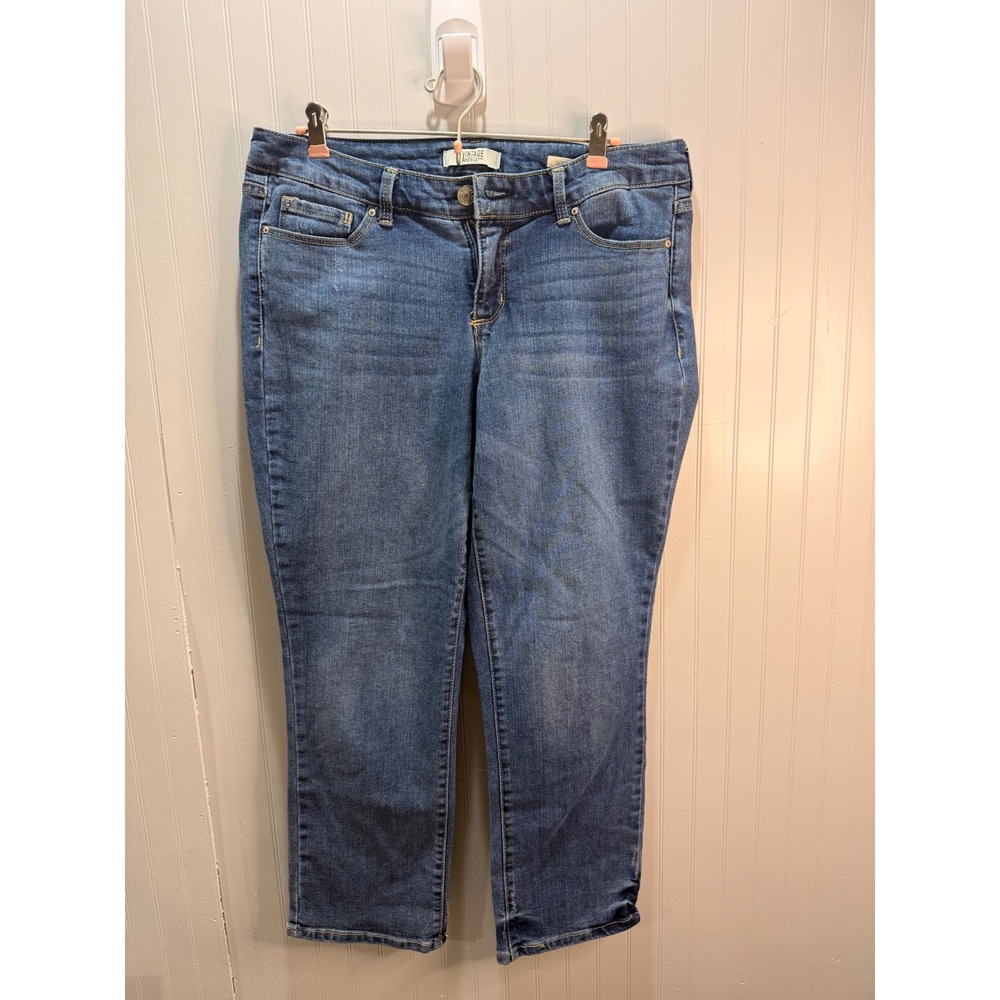 Vintage America Blues Boho Crop Jeans Womens 8/29 Medium Wash Straight Leg Denim